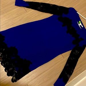 Blue and black lace Diane Von Furstenberg Dress